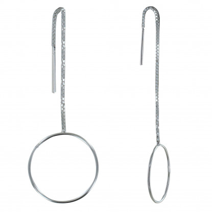 Boucles d'Oreilles Argent Chaine Vénitienne et Cercle