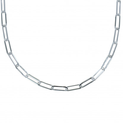 Collier Argent Mailles Ovales