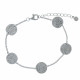 MANQUE PHOTOS Bracelet Argent Rhodié Cinq Pastilles Martelées