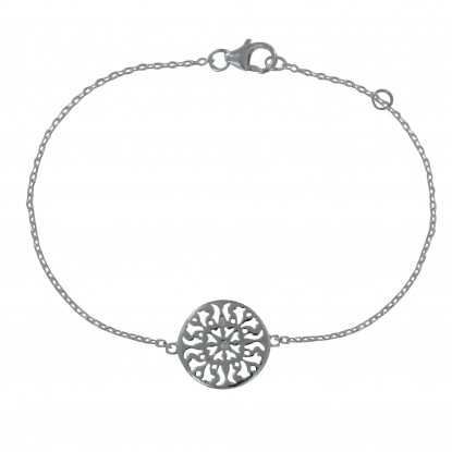 Bracelet Argent Rhodié Arabesque Ronde