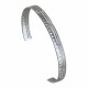 Bracelet Argent Rhodié Demi Jonc Plat Ajouré Lignes et Triangles