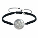 Bracelet Lien Tréssé Médaille de Nacre Ronde Ange Raphaël 