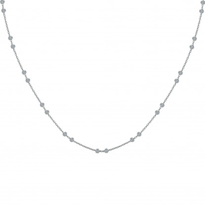 Collier Argent Rhodié et Billes