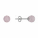 Boucles d'Oreilles Clou Argent Rhodié et Perles de Quartz Rose 6 mm