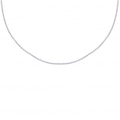 Chaine en Argent Rhodié 1mm Maille Ronde 3 Tailles