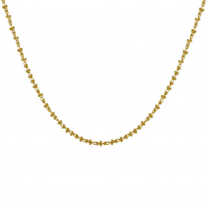 Collier Plaqué Or Maillons Ovales et Double Perles