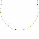 Collier Argent Perles Émaillées Arc En Ciel et Perles Argent