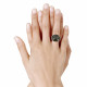 Bague Miroir Verte Argent et Zirconium