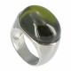 Bague Miroir Verte Argent et Zirconium