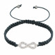 Bracelet Argent Infini et Strass Lien Tréssé - Classics