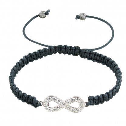 Bracelet Argent Infini et Strass Lien Tréssé - Classics