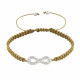 Bracelet Argent Infini et Strass Lien Tréssé - Classics