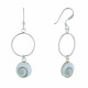 Boucles d'Oreilles Argent Cercle et Oeil de Ste Lucie Rond