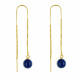 Boucles d'Oreilles Chainette Argent Doré et Perles de Lapis Lazuli
