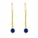 Boucles d'Oreilles Chainette Argent Doré et Perles de Lapis Lazuli