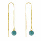 Boucles d'Oreilles Chainette Argent Doré et Perles d'Amazonite