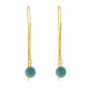 Boucles d'Oreilles Chainette Argent Doré et Perles d'Amazonite