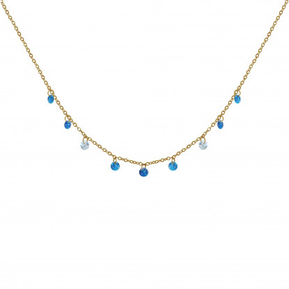 PHOTO Collier Plaqué Or Swarovski Dégradé de Couleurs