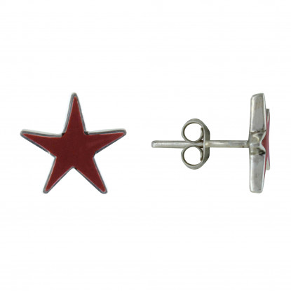 Boucles d'Oreilles Argent Etoile Couleur Corail