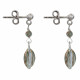 Boucles d'Oreilles Argent Perle et Pavé de Labradorite Facetté