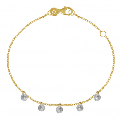 Bracelet Plaqué Or Strass Dégradé de Couleurs