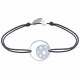 Bracelet Lien Médaille Argent Lune et Etoiles