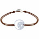 Bracelet Lien Médaille Argent Lune et Etoiles