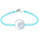 Bracelet Lien Médaille Argent Lune et Etoiles
