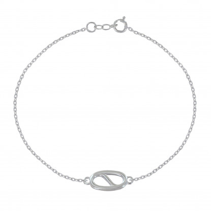 Bracelet Argent Anneau Marin Ovale
