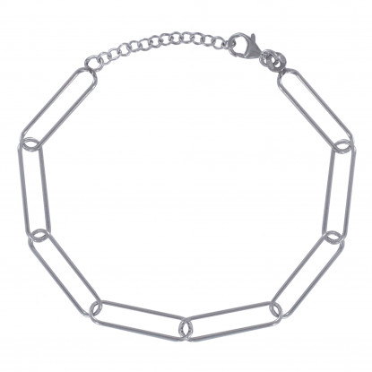 Bracelet Argent Rhodié Maille Cheval