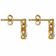 Boucles d'Oreilles Plaqué Or Une Goutte et Un Strass Rond