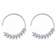 Boucles d'Oreilles Argent Rhodié Créoles Laurier