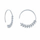 Boucles d'Oreilles Argent Rhodié Créoles Laurier
