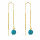 Boucles d'Oreilles Chainette Argent Doré et Perles de Turquoise