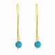 Boucles d'Oreilles Chainette Argent Doré et Perles de Turquoise