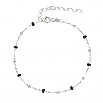 Bracelet Argent Perles Émaillées et Perles Argent - Petit Modèle