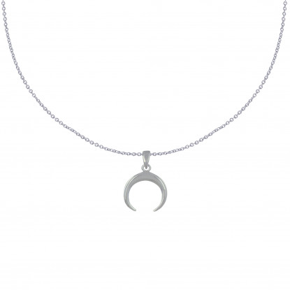Collier Argent et Pendentif Croissant de Lune