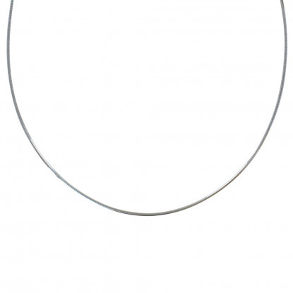 Chaine Argent Rhodié Omega Semi Rigide 1mm
