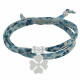 Bracelet Double Tour Lien Liberty et Trèfle Argent - Colors
