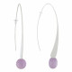 Boucles d'Oreilles Crochet Plat Métal Argenté et Perles Céramique