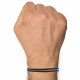 Bracelet Homme Double Tour Bicolore Cuir Tréssé Rond pour Poignet 19cm