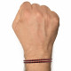 Bracelet Homme Double Tour Bicolore Cuir Tréssé Rond pour Poignet 19cm