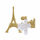Broche Laiton Paris Petites Maisons en Porcelaine