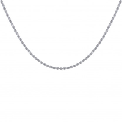 Collier Argent Rhodié Mailles Corde
