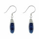 Boucles d'Oreilles Argent Goutte Bombée Coquillage Teinté Bleu