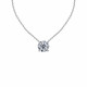 Collier Argent Rhodié Solitaire Cristal 7mm