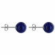 Boucles d'Oreilles Clou Argent Rhodié et Perles de Lapis Lazuli 8 mm
