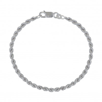 Bracelet Argent Mailles Corde 3mm