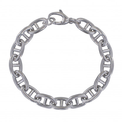 Bracelet Argent Rhodié Maillons Marin