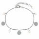 Bracelet Argent Perles et Pastilles Martelées